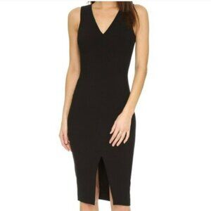 Likely Park Sheath Black Dress Fitted Midi Size 4